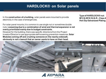 HARDLOCK® nut on Solar panels