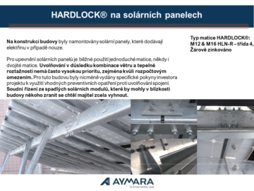 Matice HARDLOCK® na solárních panelech